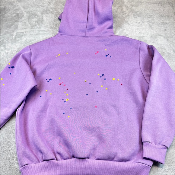 Purple Sp5der Graphic Hoodie Unisex Size M - Picture 4 of 10